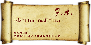 Füller Adélia névjegykártya