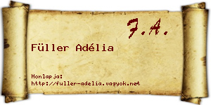 Füller Adélia névjegykártya